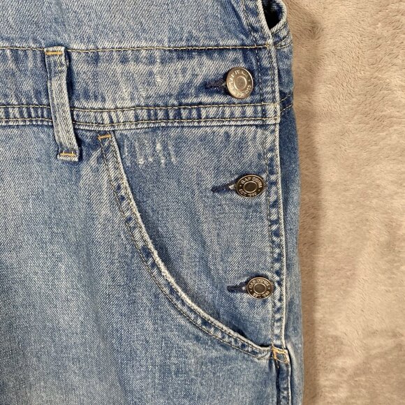 Gap Loose Bib Overalls Women’s XL Light Destroy Relaxed Fit Denim 100% Cotton - Picture 7 of 16